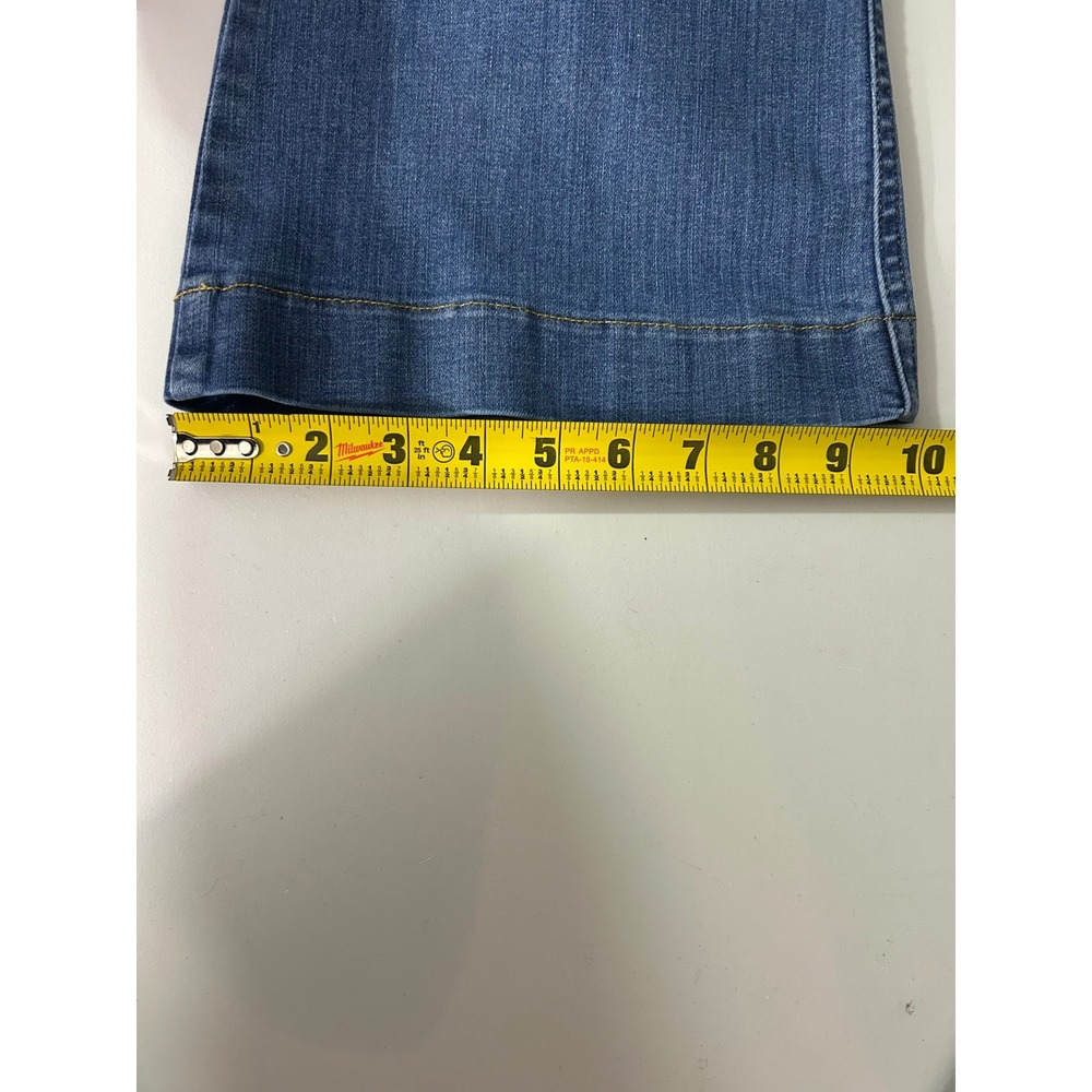 Spanx Womens Petite Small Flare Leg Jeans High Rise Pull On Shaping Blue - Picture 11 of 11